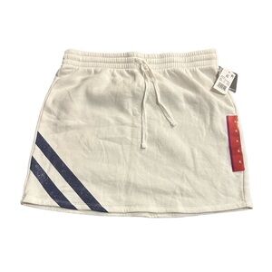 Grayson Threads White Mini Skirt with Navy Stripes
